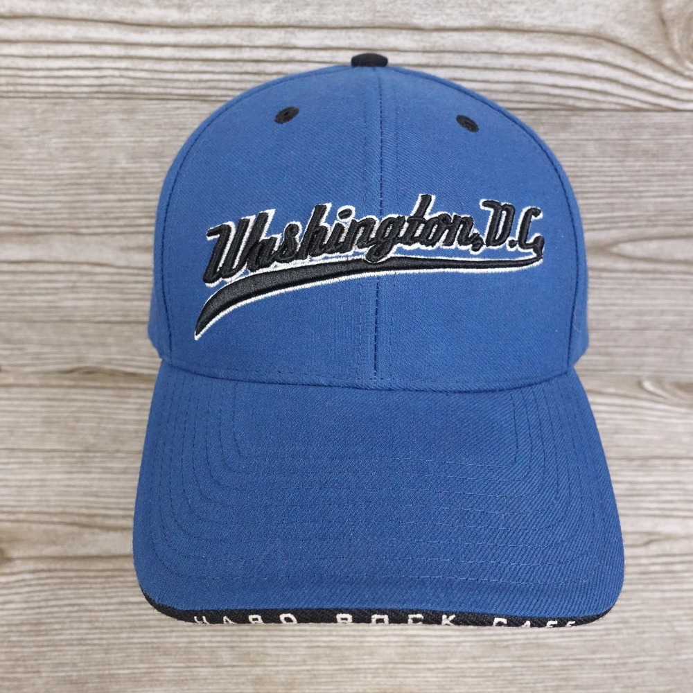 HARD ROCK CAFE WASHINGTON DC TRAVEL BLUE ADJUSTABLE BASEBALL HAT CAP